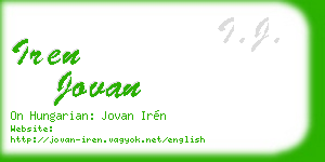 iren jovan business card